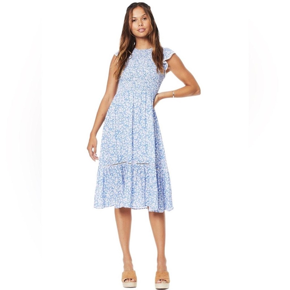 Floral Blue Midi Dress